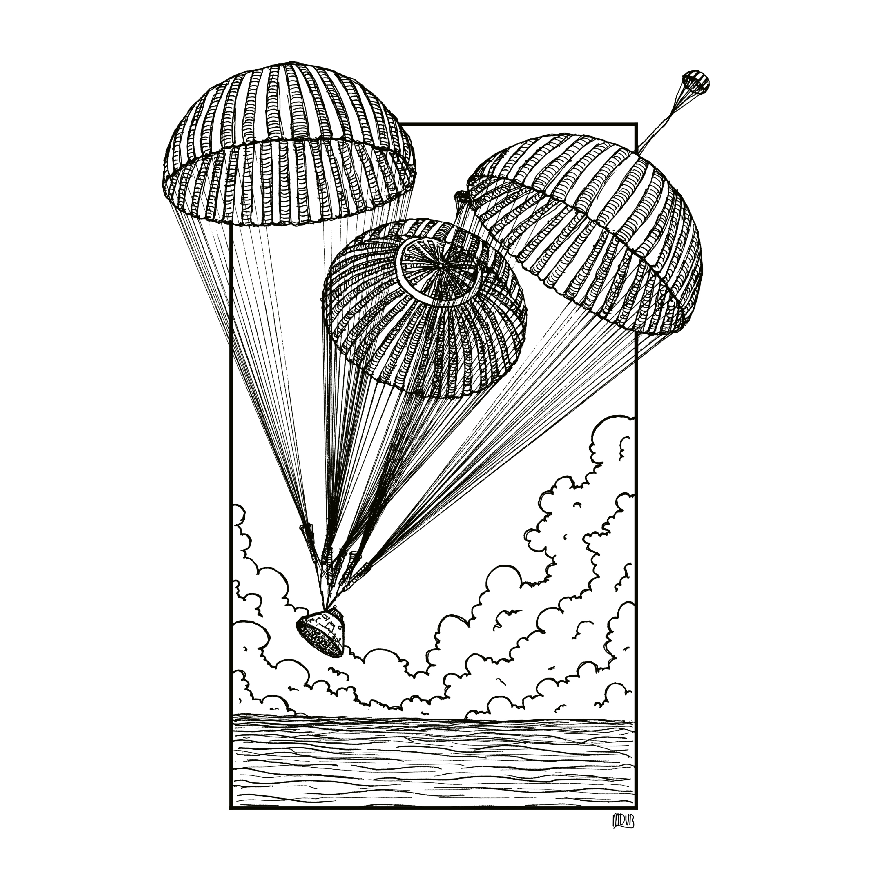 NASA Commando Module landing